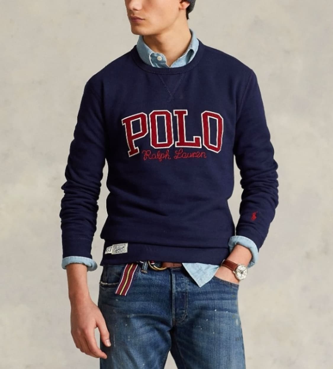 폴로 랄프로렌 로고 스웻셔츠 기모 맨투맨 네이비 M 상품이미지3