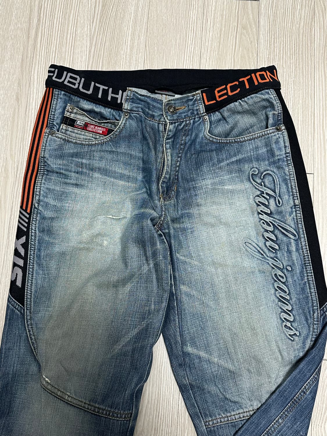 후부 일자 데님팬츠 상품이미지1