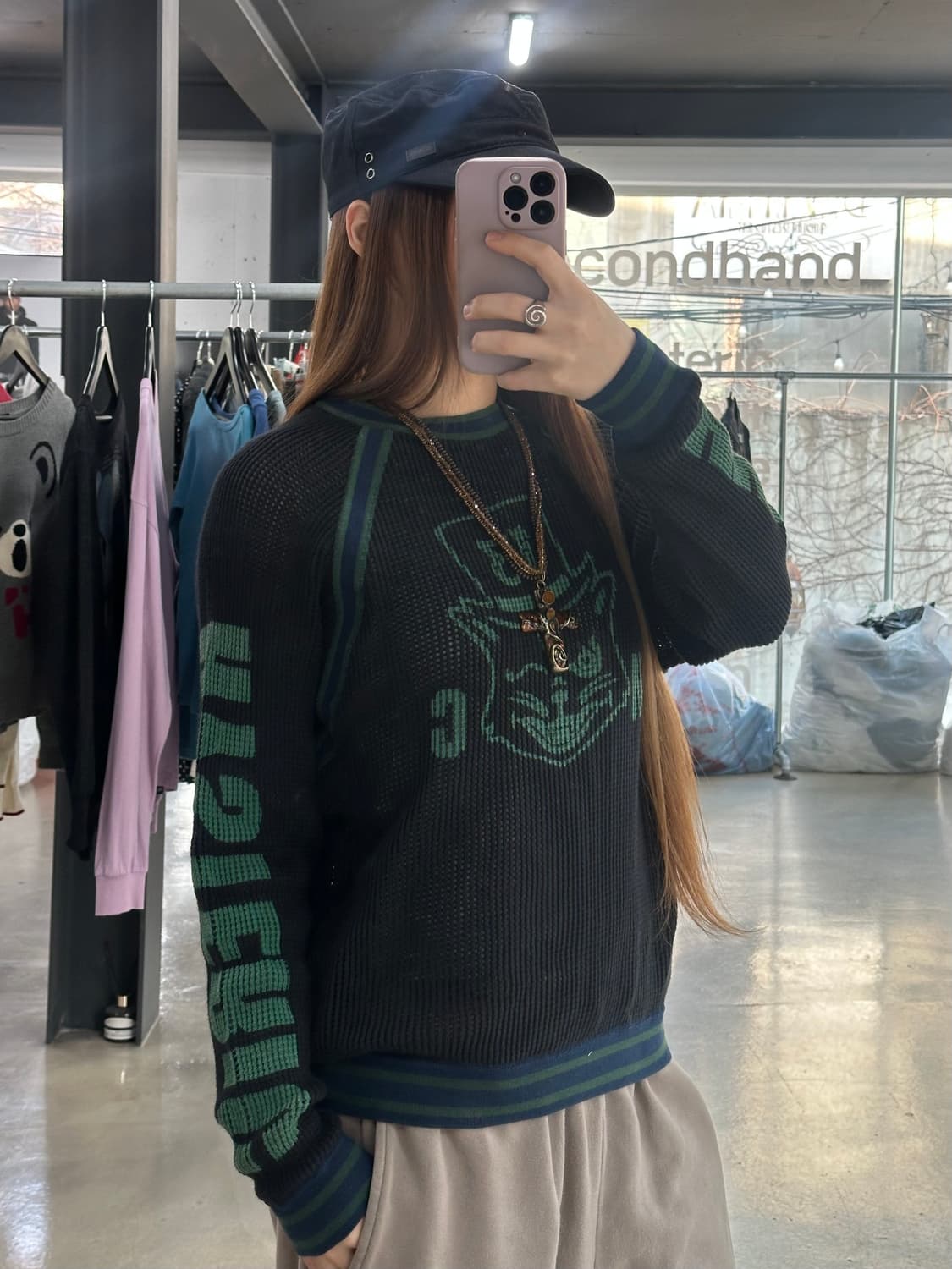 히스테릭글래머 캣 스펠아웃 크루넥 매쉬맨투맨 상품이미지4