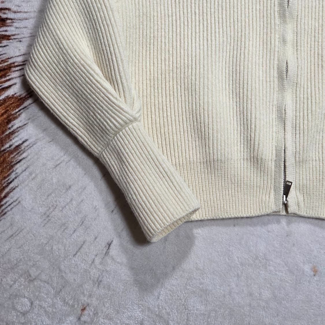빈티지 아이보리 투웨이 니트 집업 상품이미지3