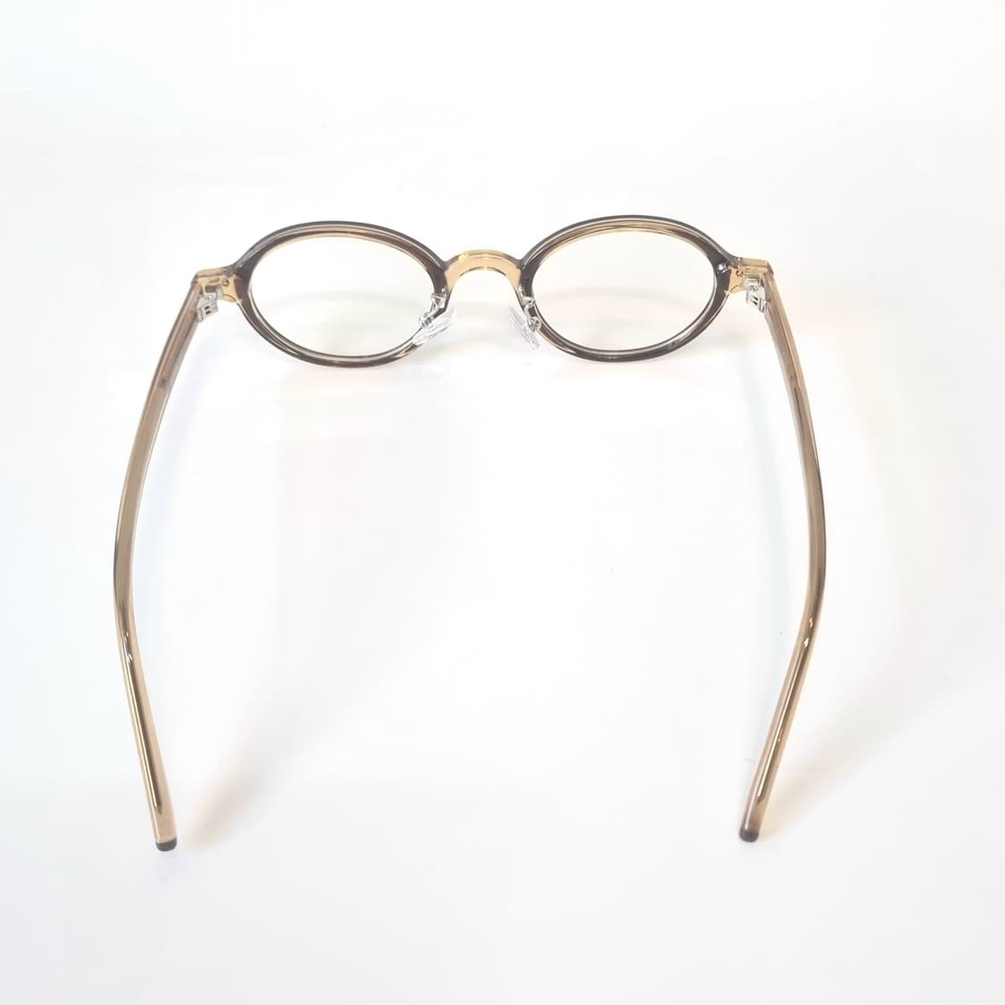 오벌 투명옐로&브라운 코받침있는 뿔테 상품이미지7