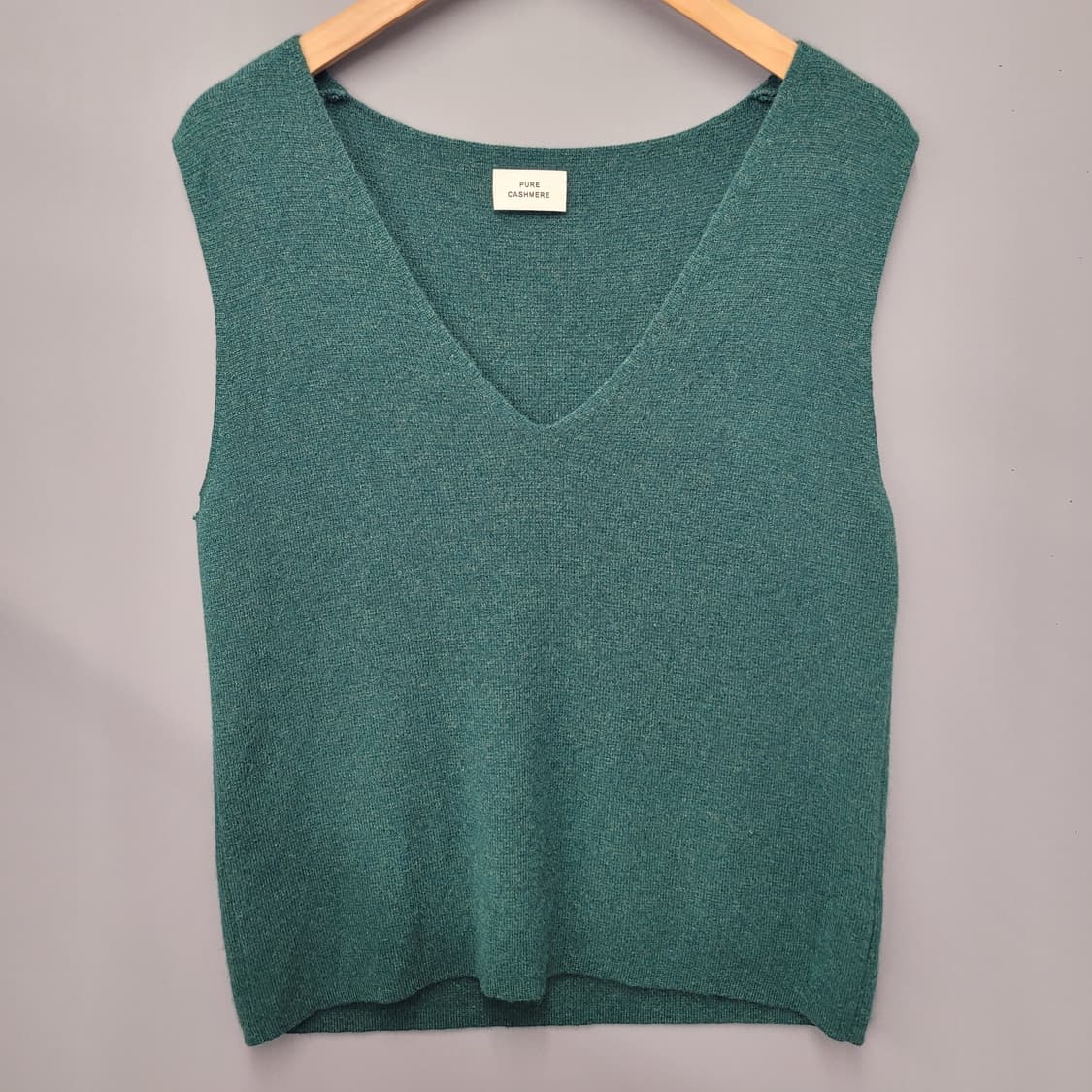 Pure Cashmere 퓨어 캐시미어 니트 베스트 그린 상품이미지1