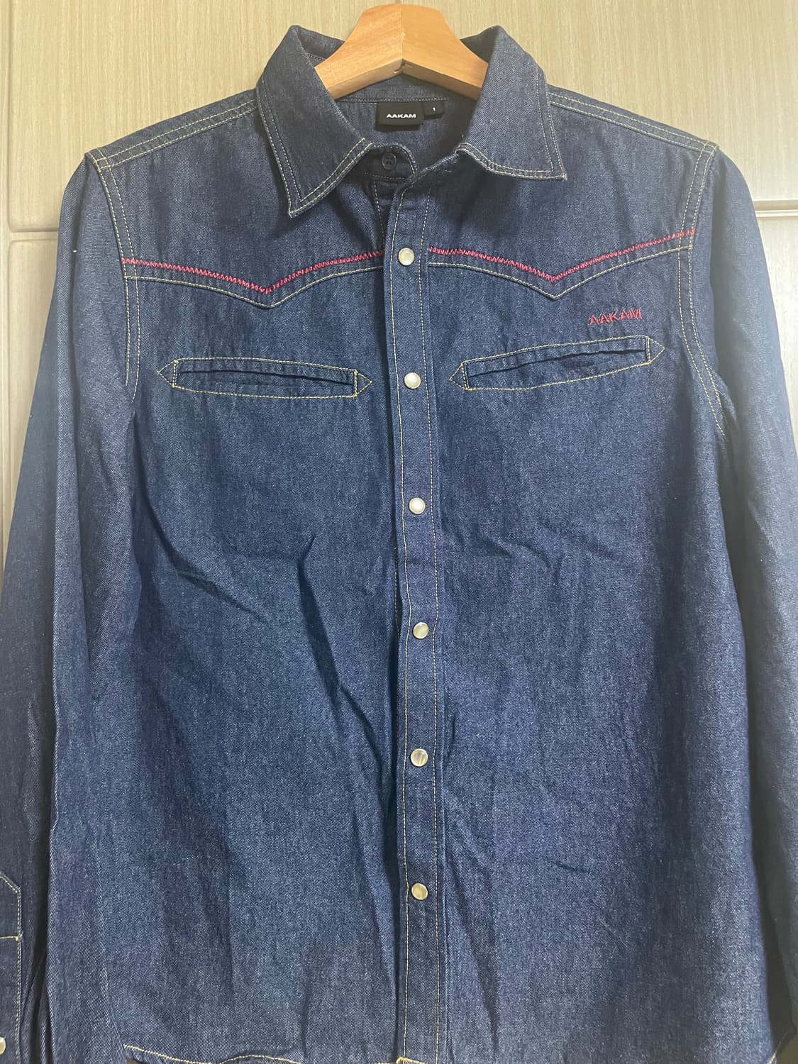 아캄 Stitched Western Denim Shirts indigo 상품이미지9