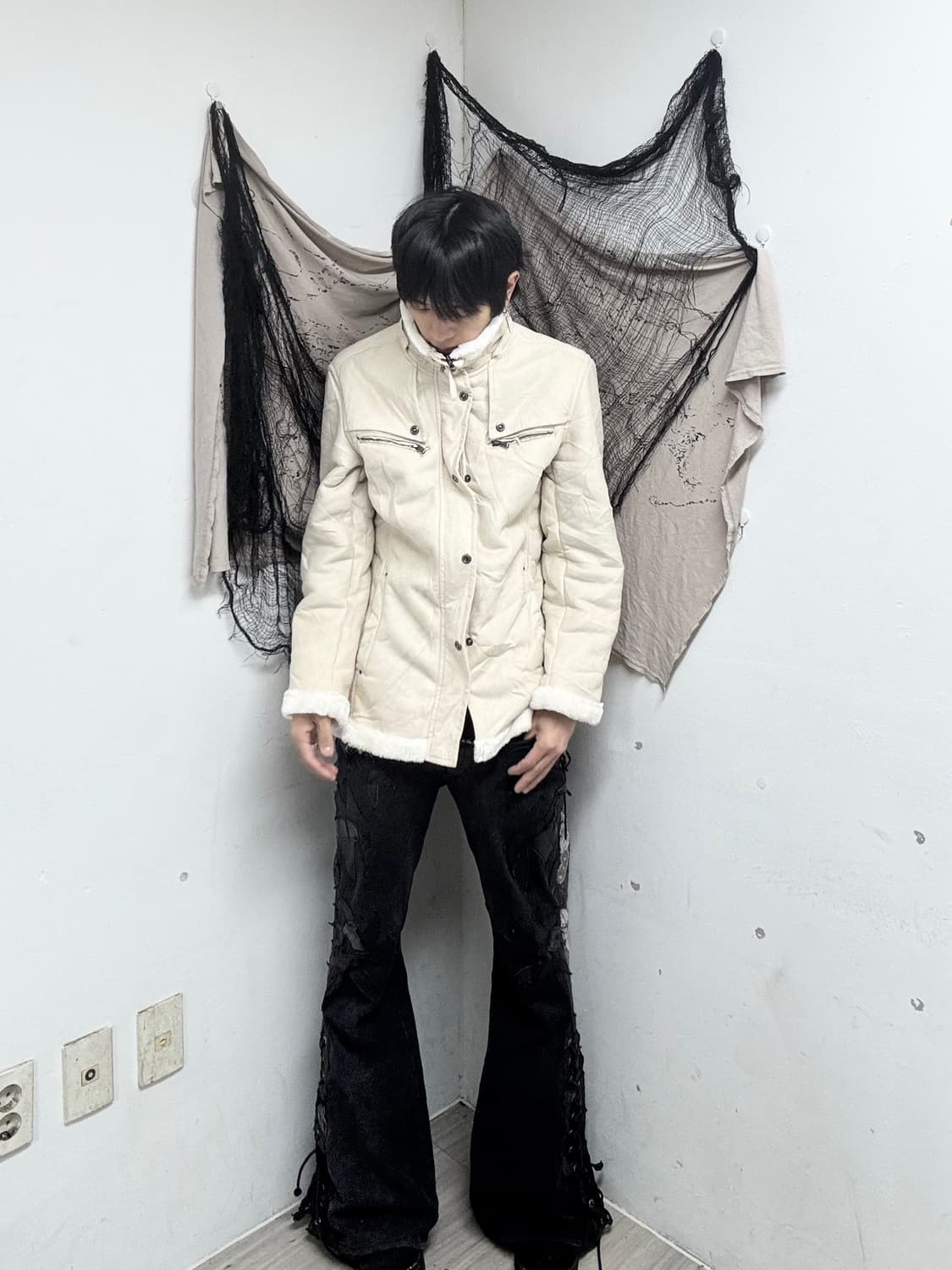 [ROUSHATTE]VKEI White Fur Trimming NeckB 상품이미지2