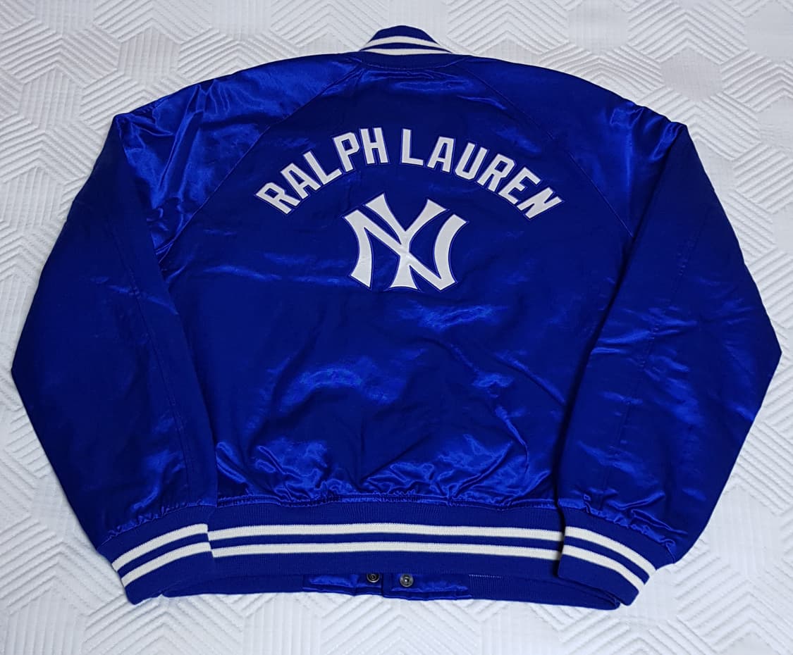[새상품/M] 폴로 x MLB 뉴욕 양키스 바시티 새틴 자켓 팝니다. 상품이미지3