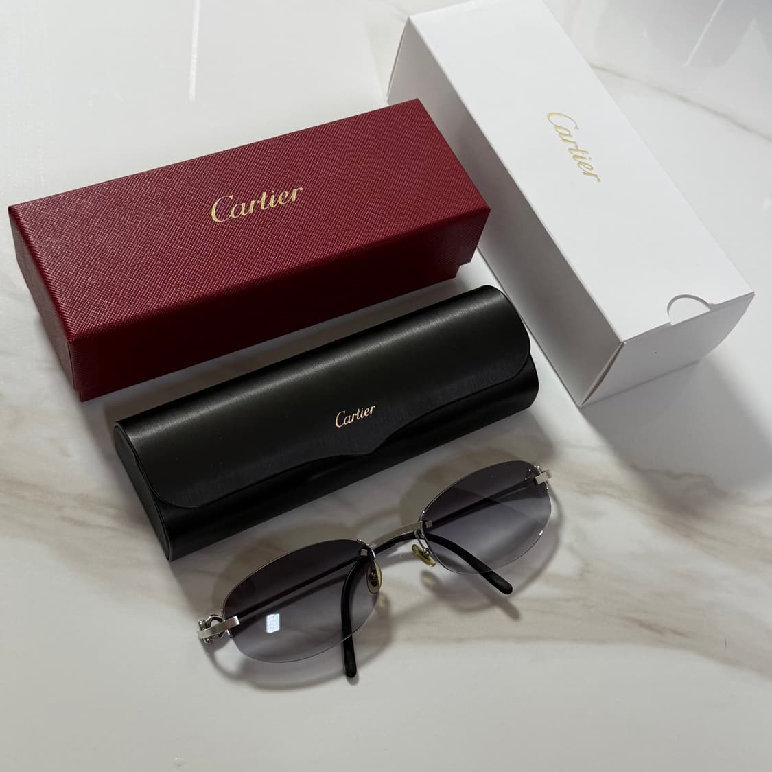 (OS) Cartier 까르띠에 무테 말발굽 무테  은장 선글라스 안경 상품이미지1