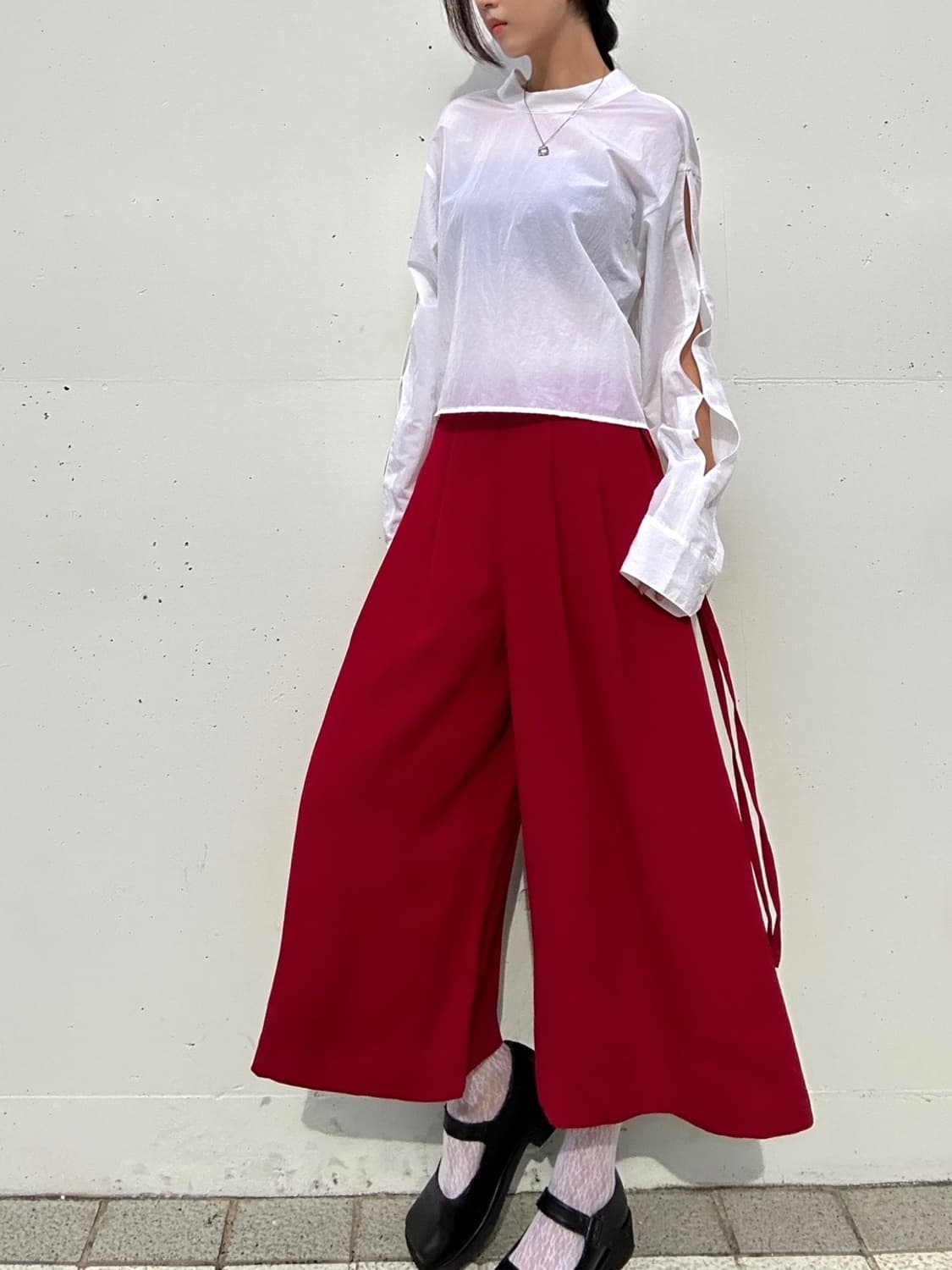 Scene tuck pants / red 상품이미지10