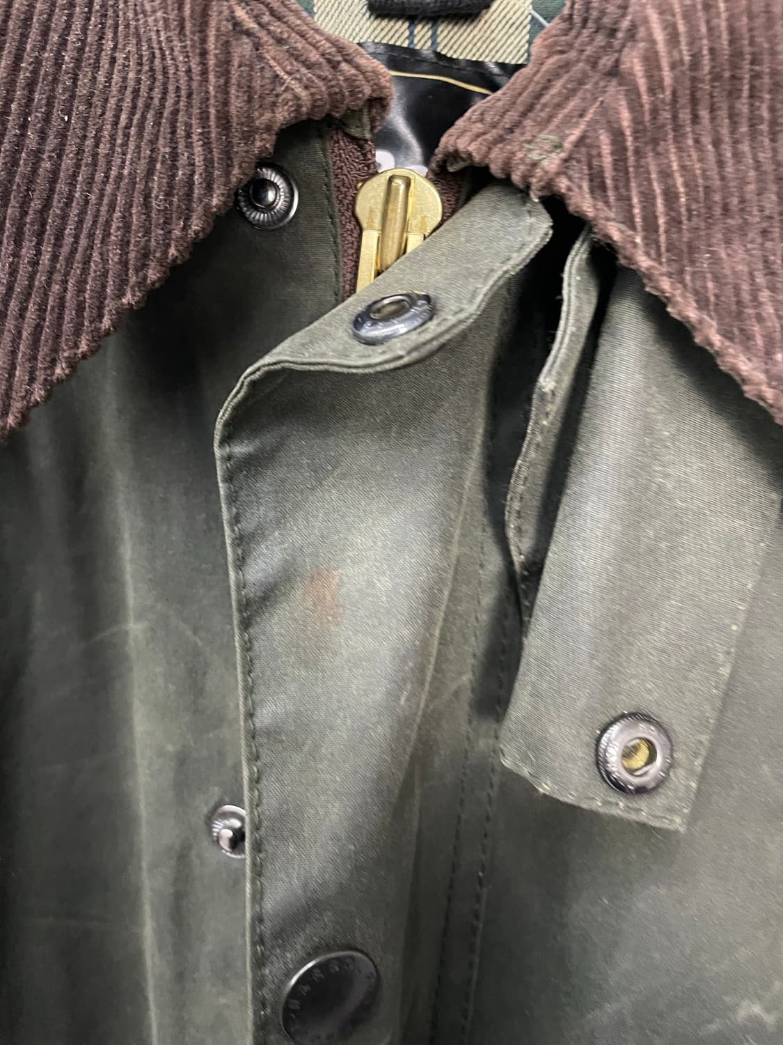 바버 뷰포트 올리브 왁스 자켓 H1771 상품이미지9