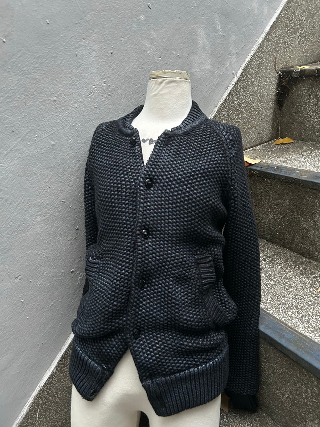 2000s 디젤 네이비 니트집업 상품이미지8