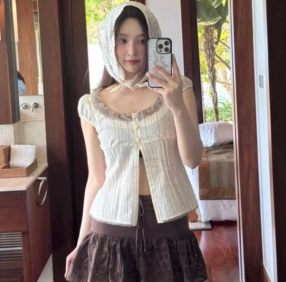 {정가 15.8} 글로니 나오미 벨트 미니 스커트 브라운 S 상품이미지2