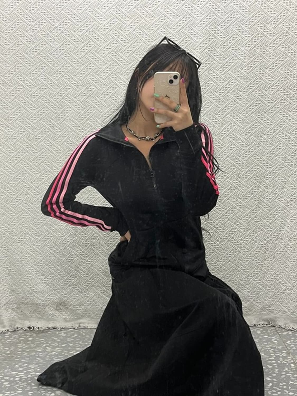 아디다스 00's 대장급 그라데이션 블랙핑크 져지 집업 S C06621 상품이미지1