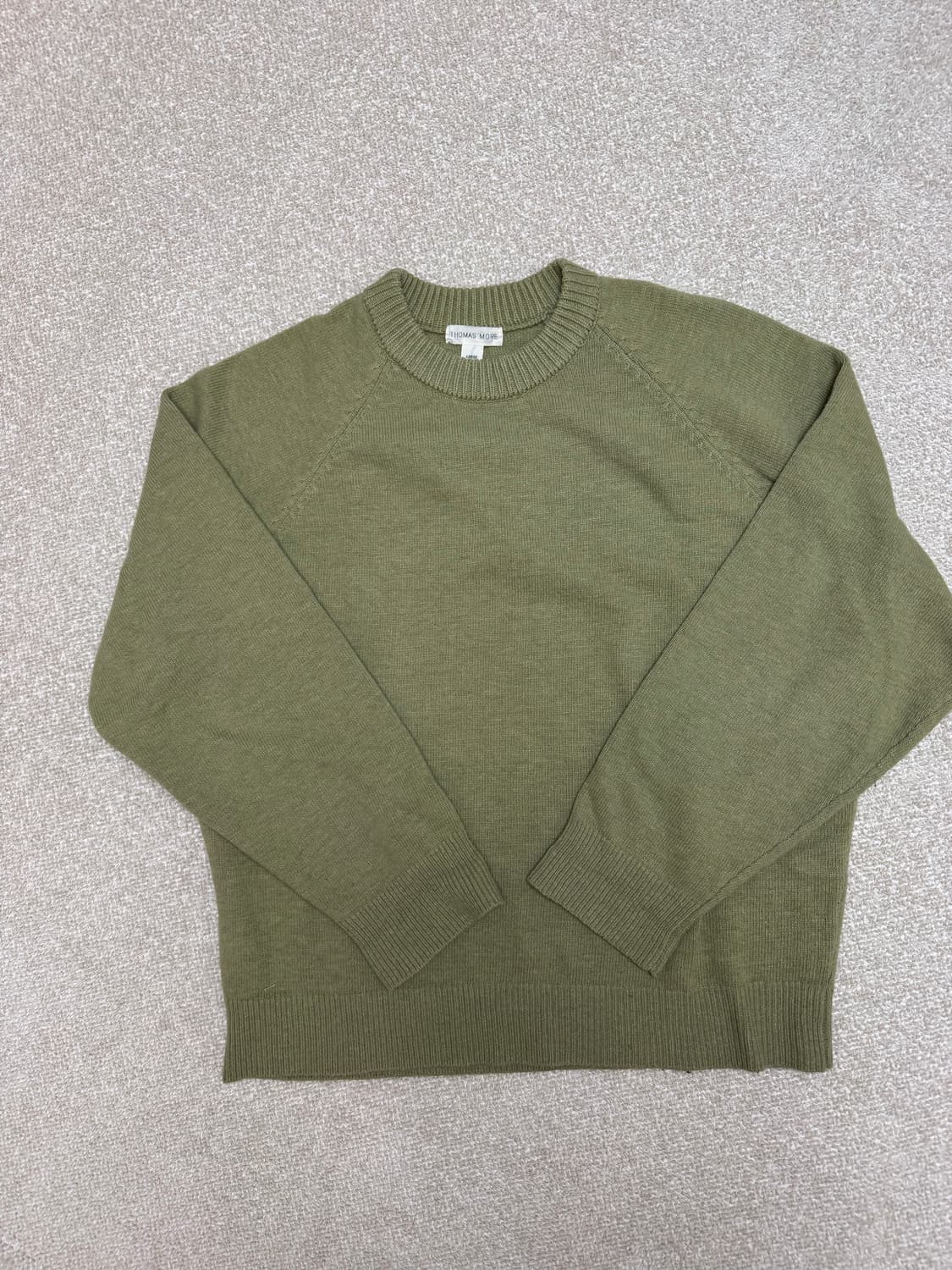 토마스모어 램스울 니트 세이지 그린 L 상품이미지2