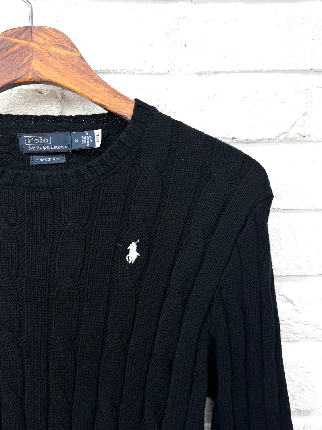 폴로 블랙 꽈베기 코튼 니트 상품이미지4