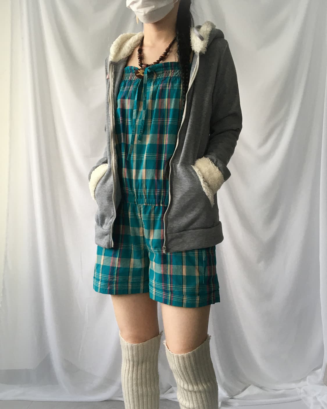 Fake fur trimming hood zip up 상품이미지5