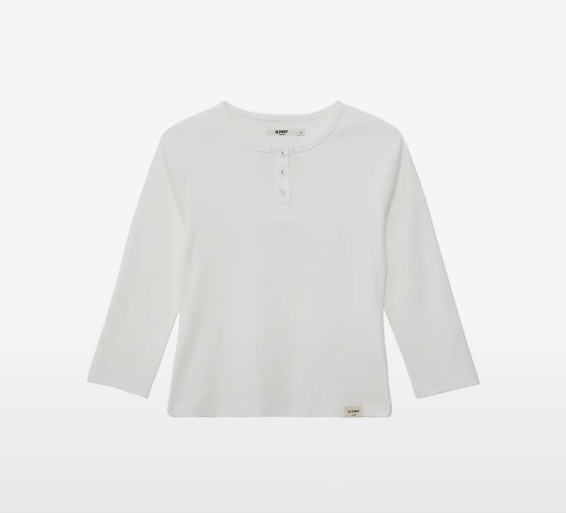 3/4 BUTTON FLY TEE WHITE 상품이미지1