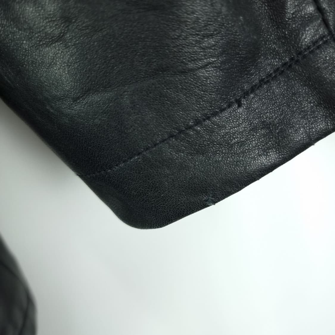 [빈티지] 리얼 쉽스킨 루즈핏 양가죽 레더 집업 자켓 블랙 M19974 상품이미지9