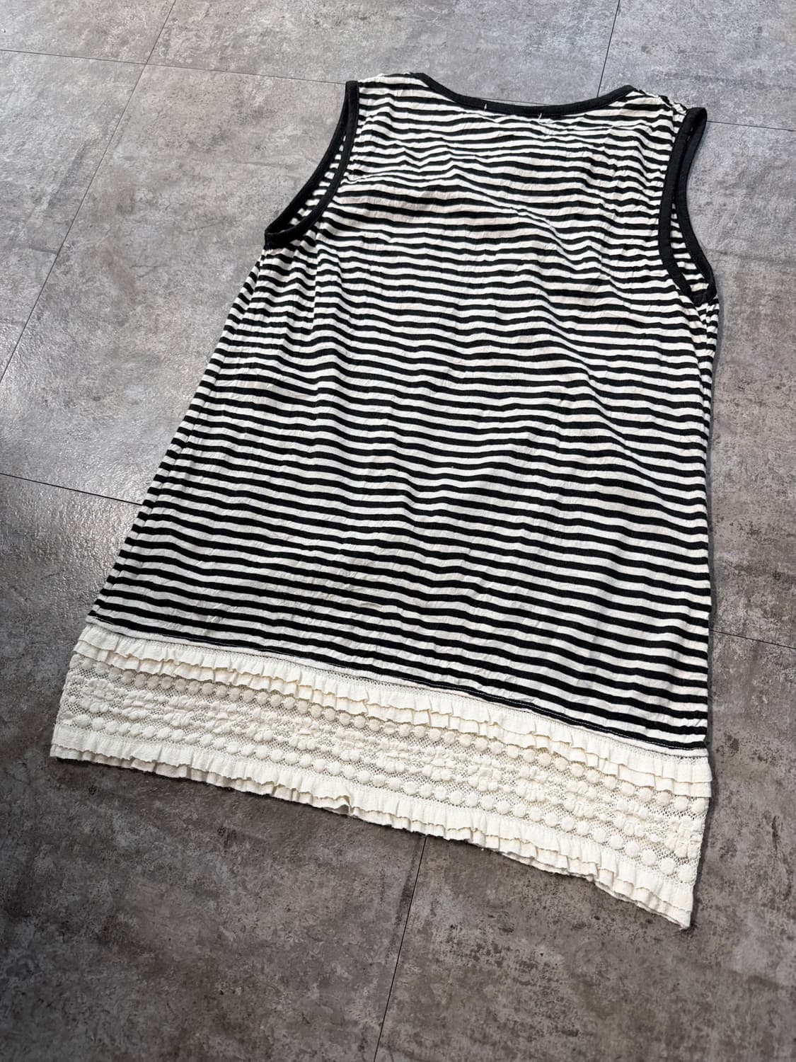 버튼 넥 폼폼 원피스 리본 프릴 슬리브리스 2pcs SET 상품이미지10