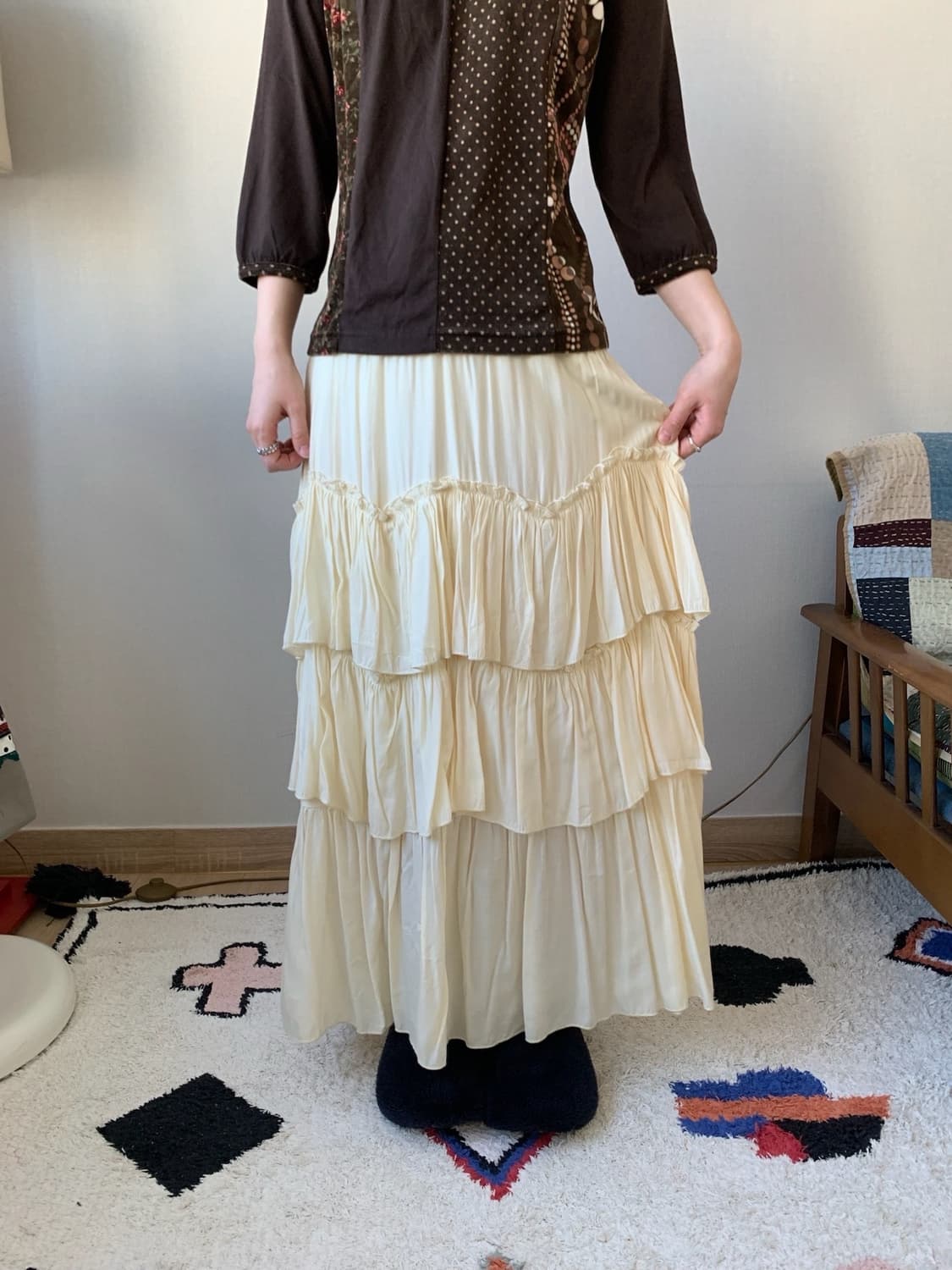 frill maxi skirt 상품이미지1