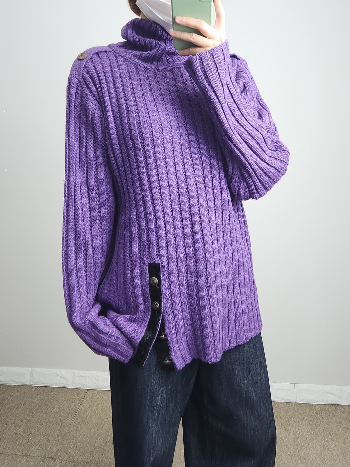 골지 트임 롱 니트 상품이미지3