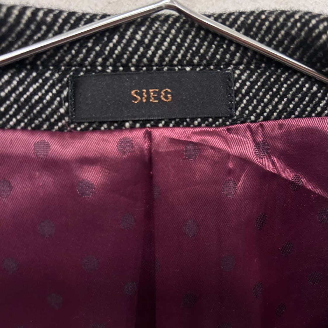 지이크 울 헤링본 견장 원버튼 헌팅 자켓 상품이미지3