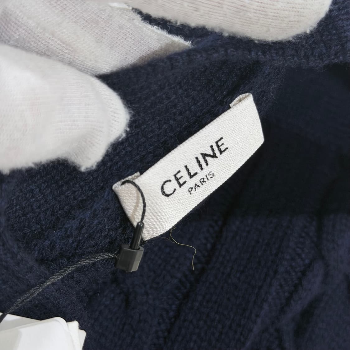 (A+/XS) / 셀린느 케이블 니트 트리옹프 캐시미어 가디건 네이비 상품이미지9