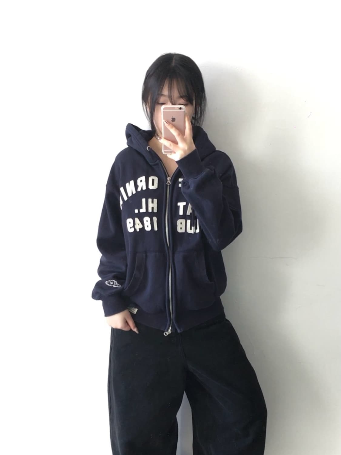 후아유  자수패치로고 후드집업 상품이미지1