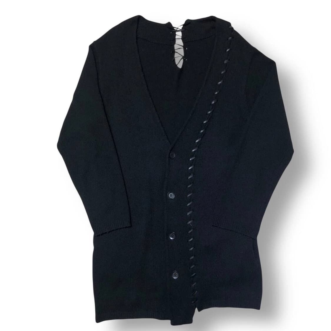 요지 야마모토 니트 롱 가디건 상품이미지1