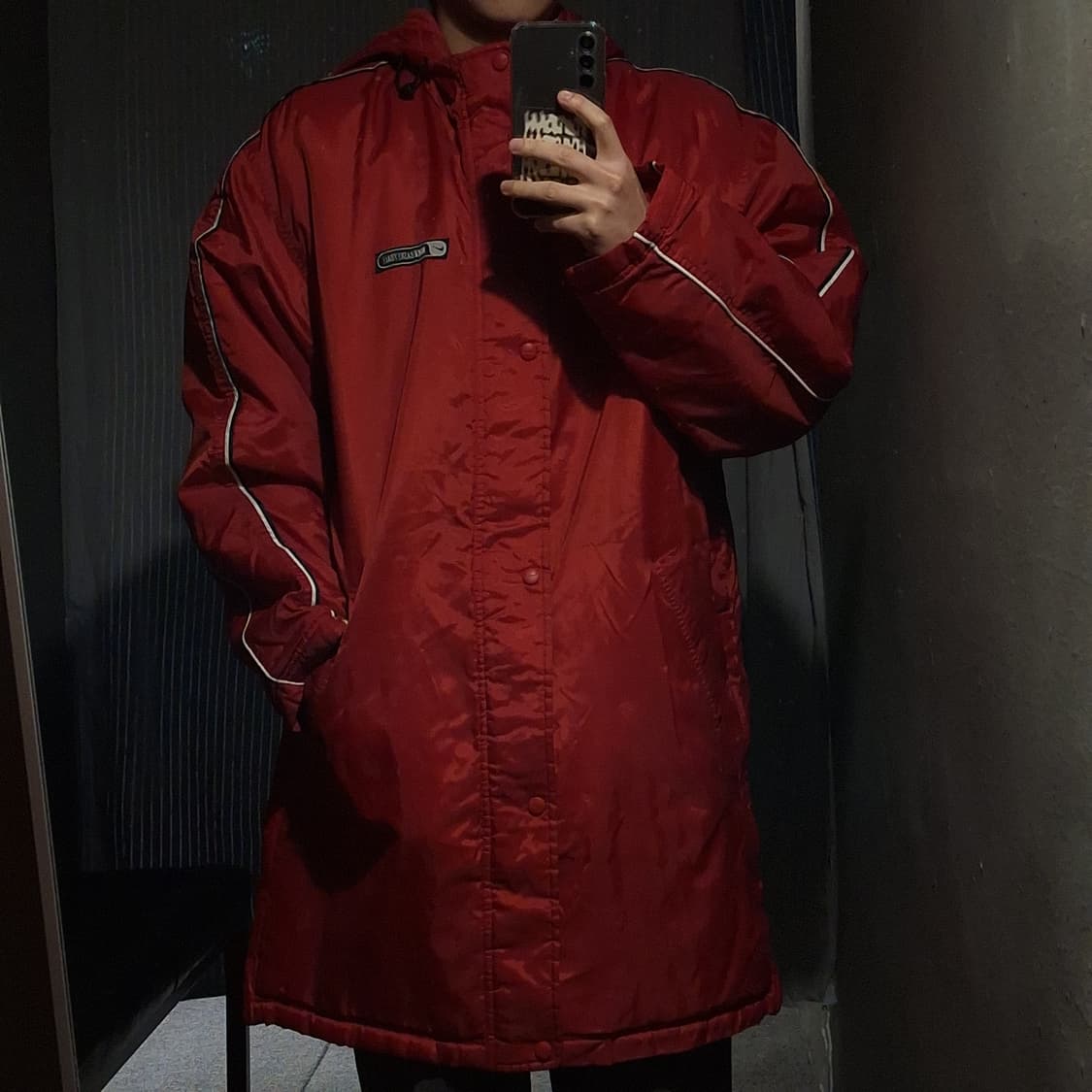 나이키 배스킷볼 00s 레드 블랙 화이트 라이닝 올드스쿨 벤치자켓 돕바 상품이미지2