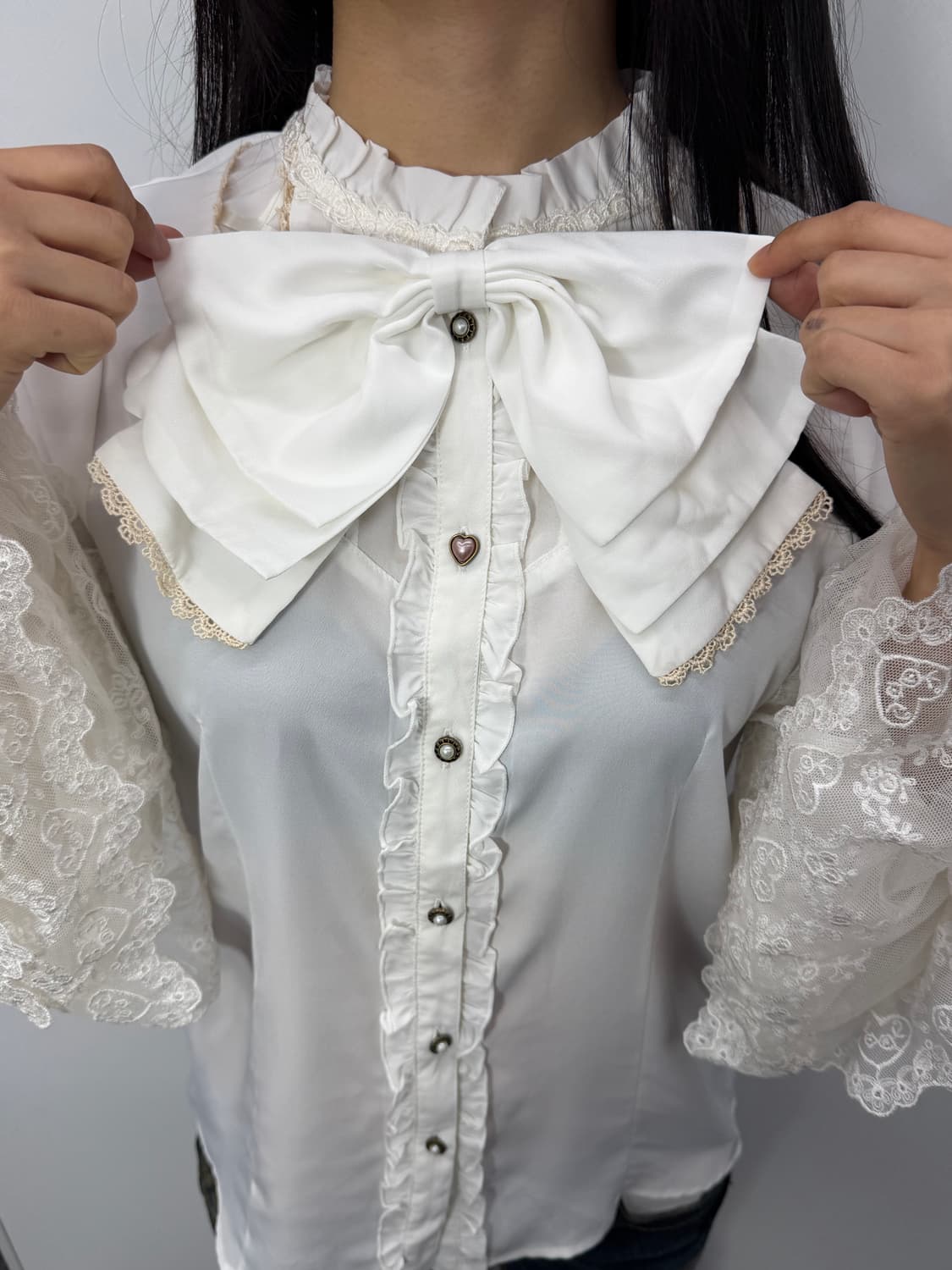 Axes Femme Kawaii lace-up shirts 상품이미지5