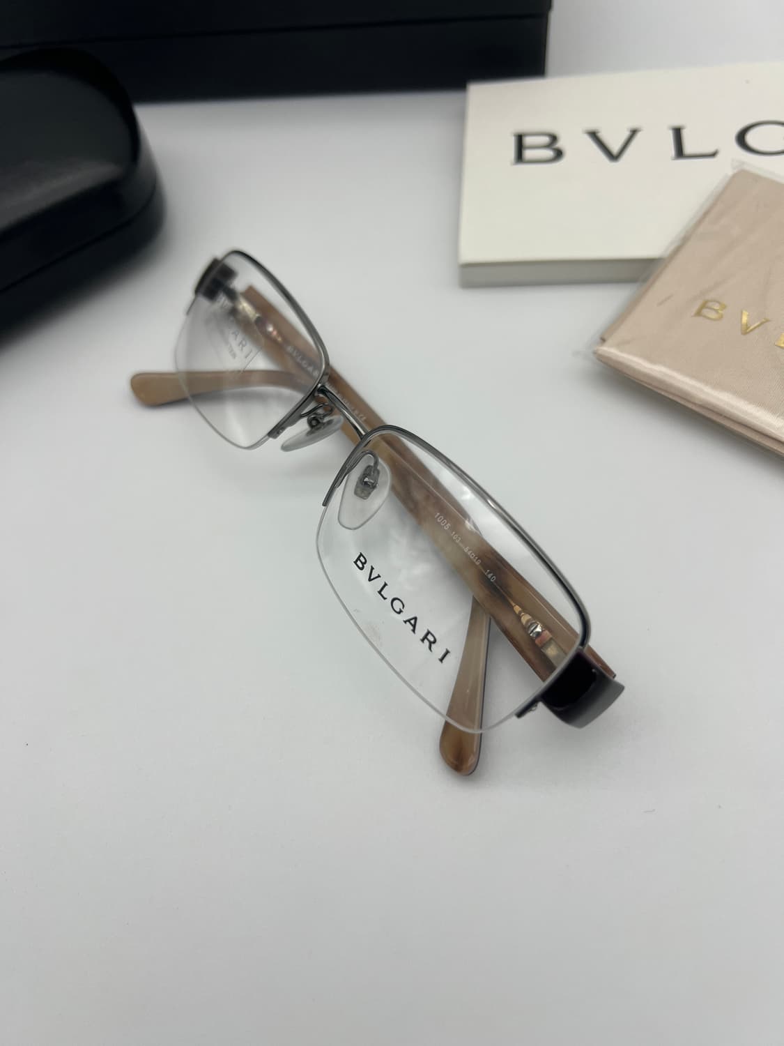 불가리 BVLGARI 반무테 직사각 안경 1.0.05 103 상품이미지3