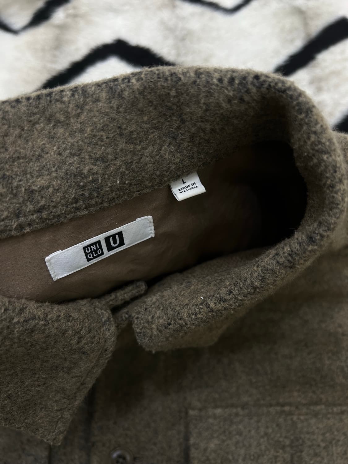 [L]유니클로U 투포켓 울 블렌드 셔츠 자켓 상품이미지5
