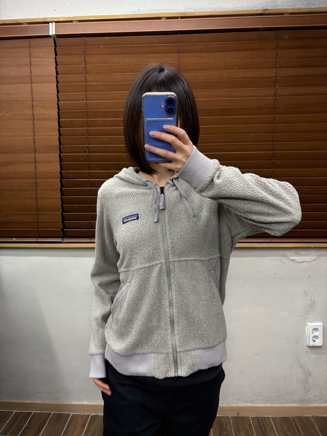 파타고니아 라이트그레이 플리스 후드집업 상품이미지1