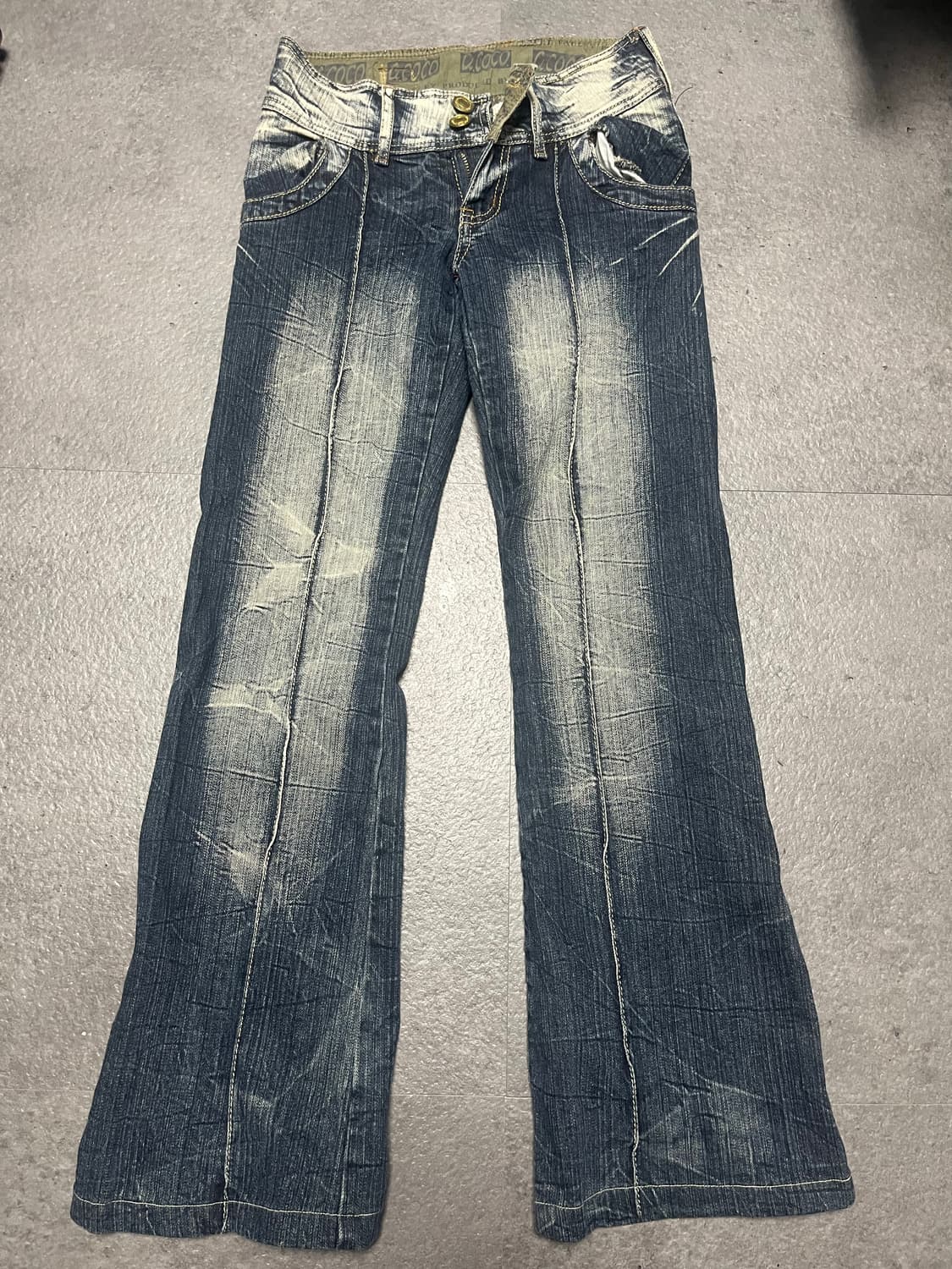 Y2k 버클포인트 로우라이즈 부츠컷 데님 팬츠 상품이미지1