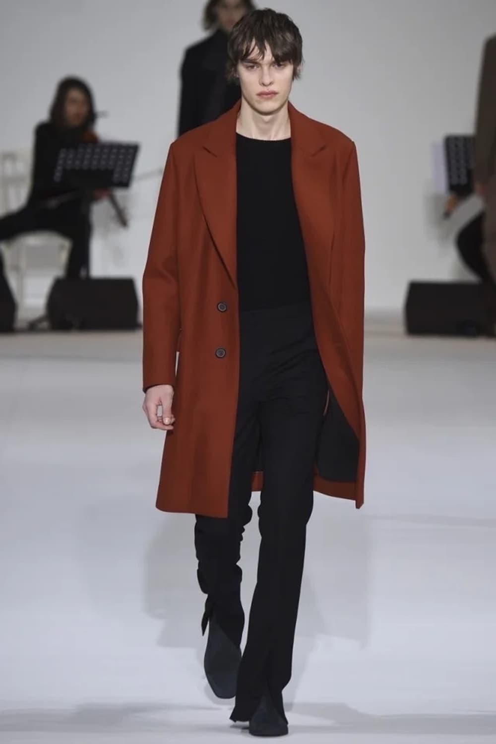 우영미 오렌지 캐시미어 오버핏 코트 46사이즈 상품이미지6