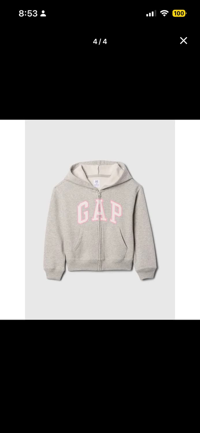 Gap 키즈 리렉스드 갭 로고 후드집업  상품이미지1