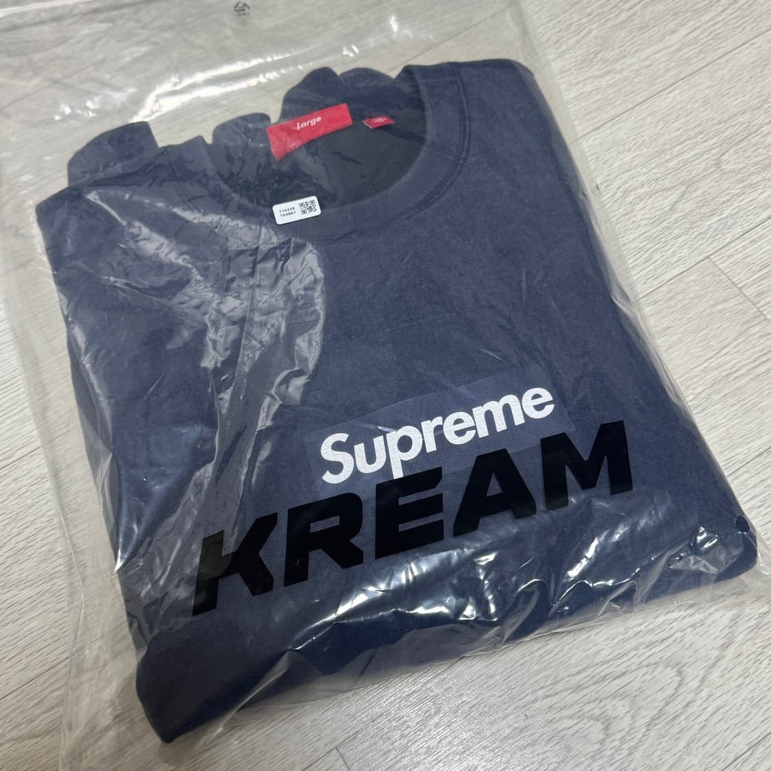 슈프림 워시드 박스로고 크루넥 NAVY [L] 상품이미지4