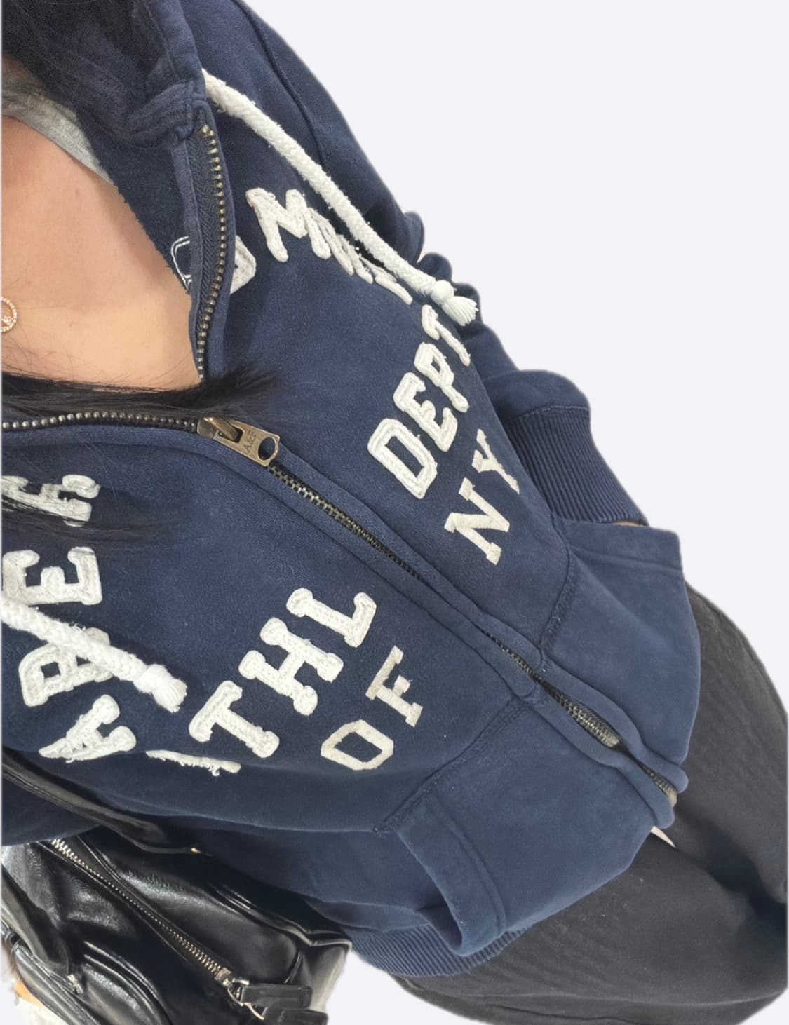 ✨아베크롬비 아치로고 네이비 후드집업✨ 상품이미지1