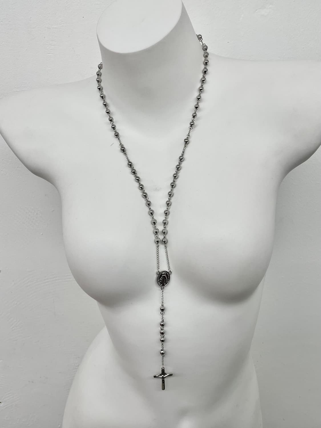 실버 볼 로자리오 네크리스 상품이미지4