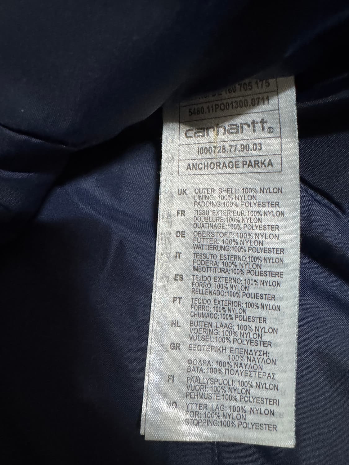 칼하트 WIP 네이비 패딩 상품이미지2