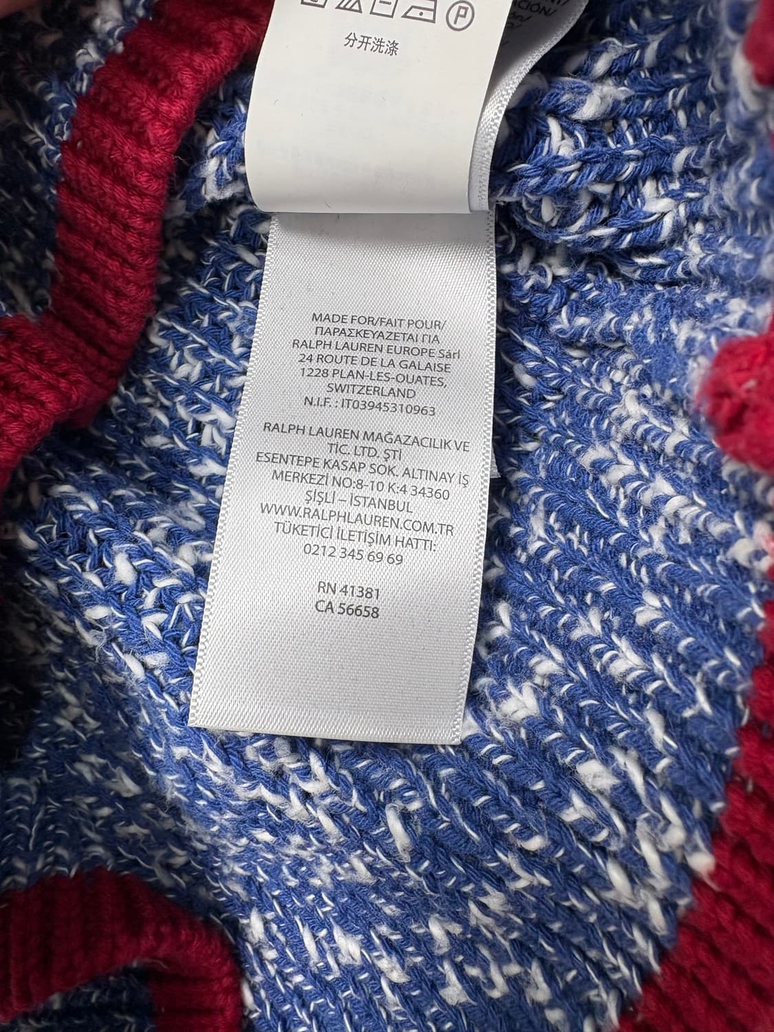 폴로 랄프로렌 성조기 코튼 니트 스웨터 블루 상품이미지8