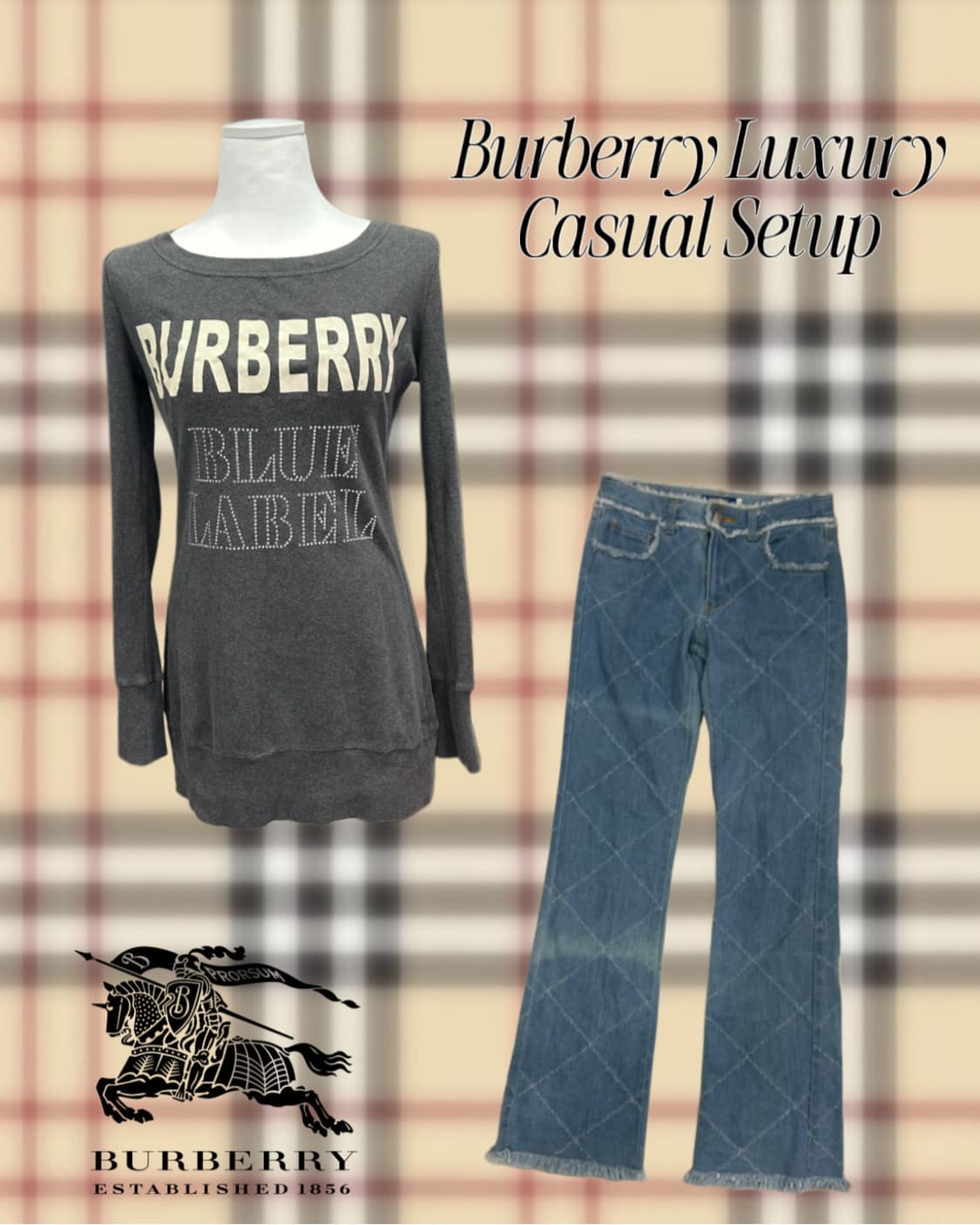 [셋업] 버버리 정품 블루라벨 오네갸루깔 상품이미지1