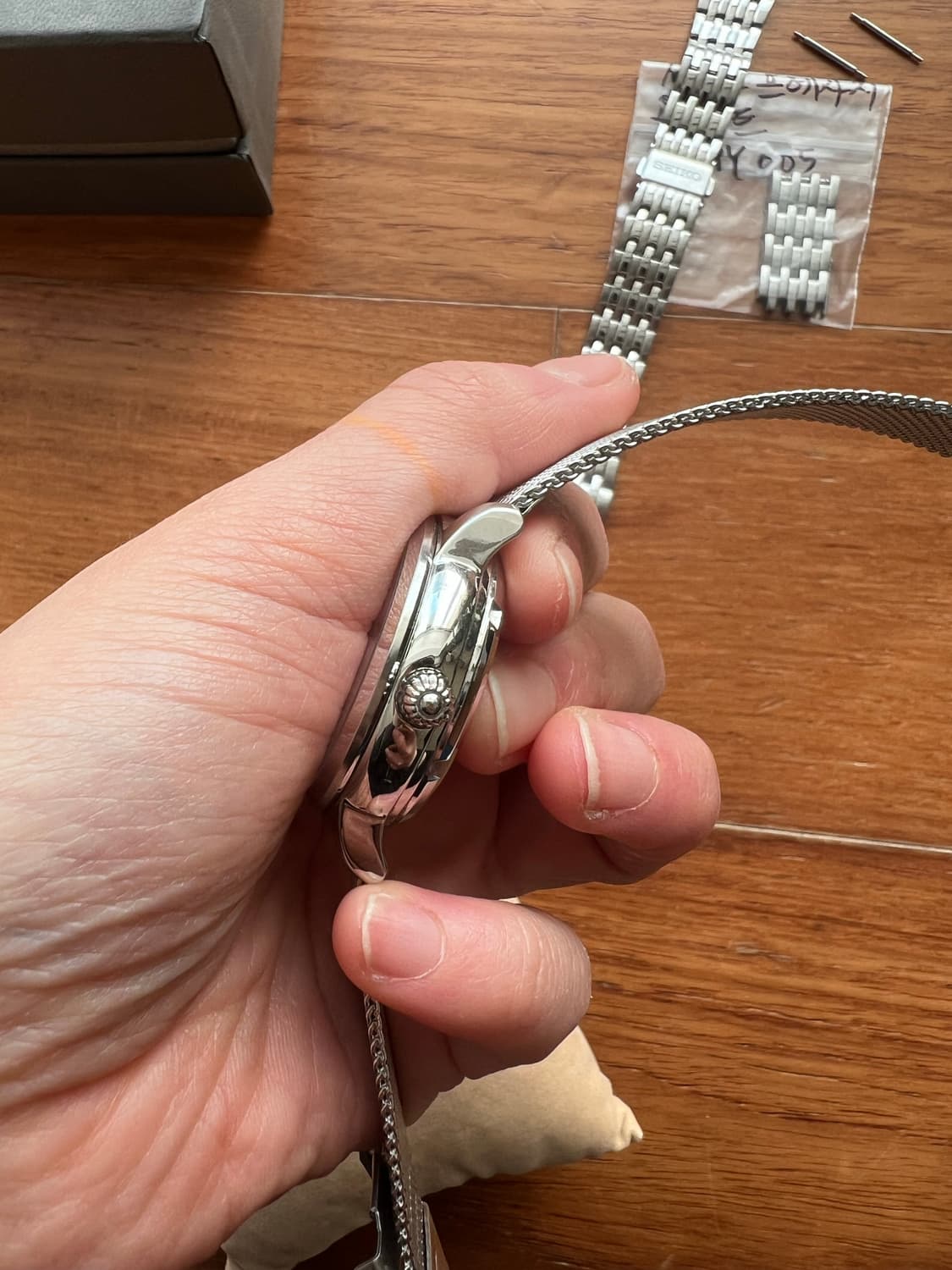 세이코 프레사지 오픈하트 오토매틱 백판 블루핸즈 34mm 남녀공용 상품이미지5