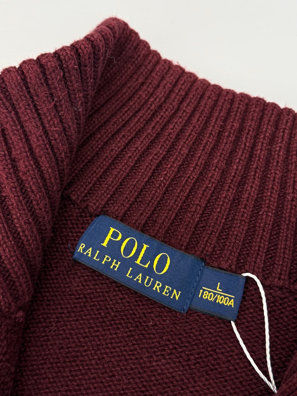폴로 랄프로렌 루즈핏 신형 딥버건디 코튼 하프집 니트 상품이미지3