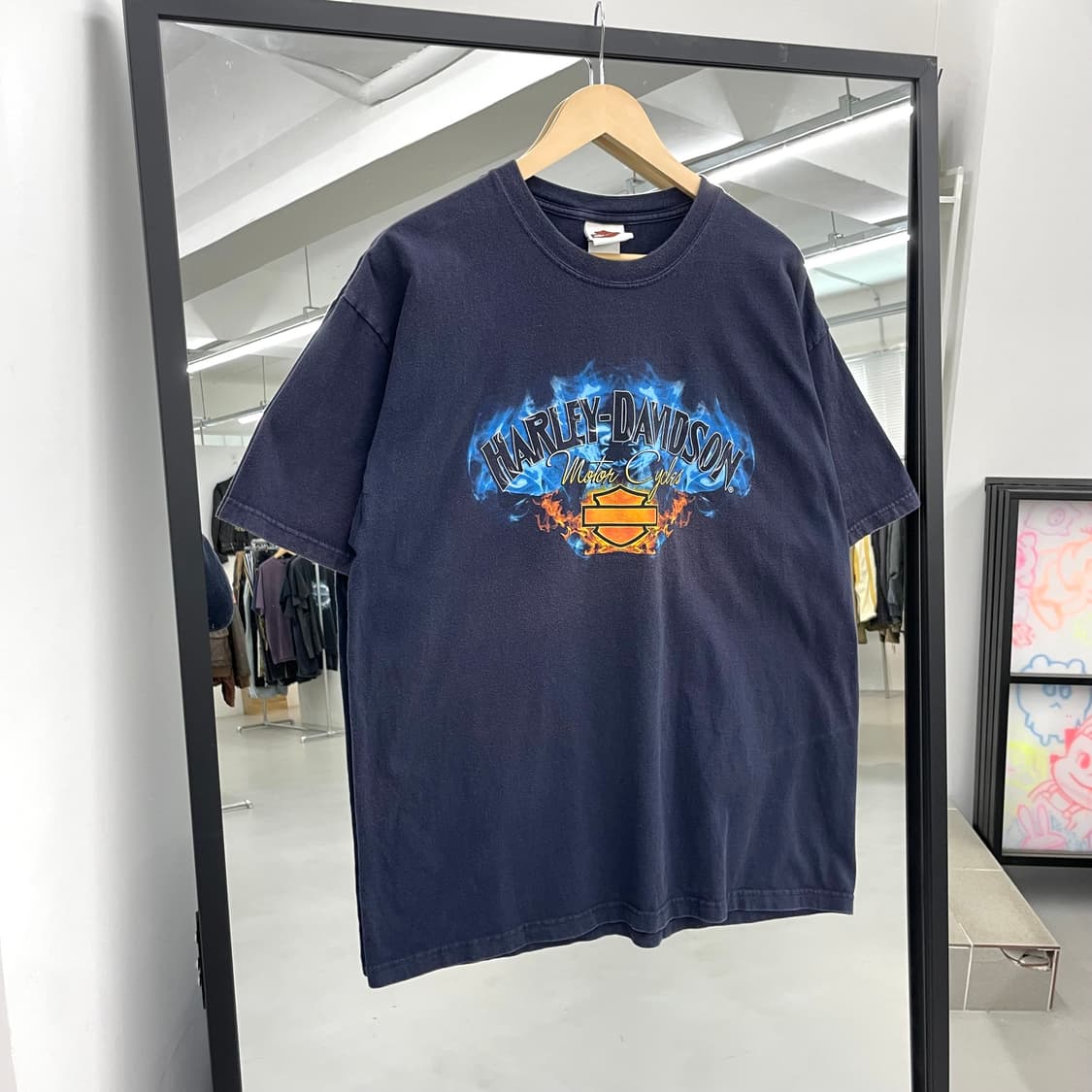 할리데이비슨 00s 플레임 불꽃 이글 그래픽 페이딩 빈티지 반팔 티셔츠 상품이미지2