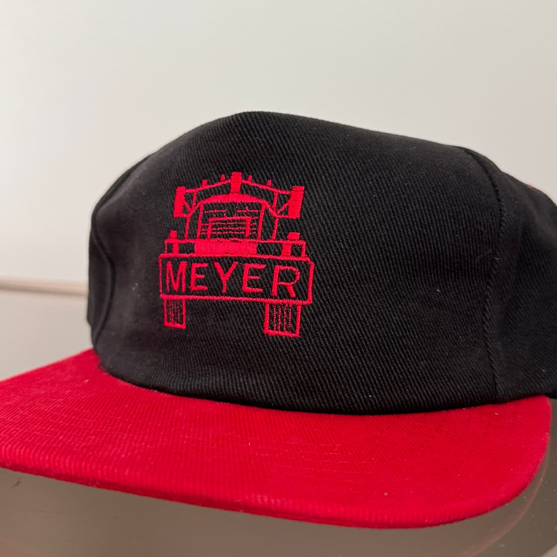 USA MEYER 블랙레드 투톤 메쉬캡 빈티지 모자 코튼워싱 상품이미지4