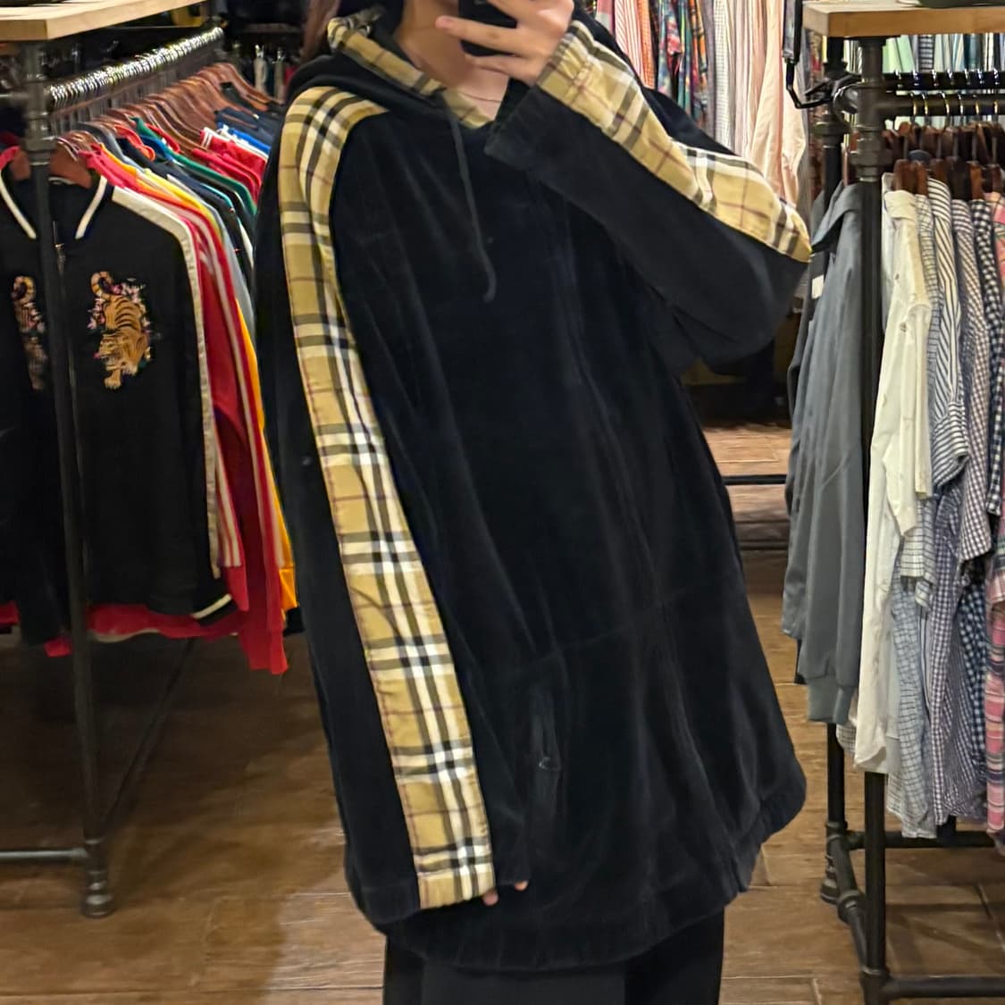 [HI] vtg 벨로아 벨벳 져지 블랙 상품이미지4