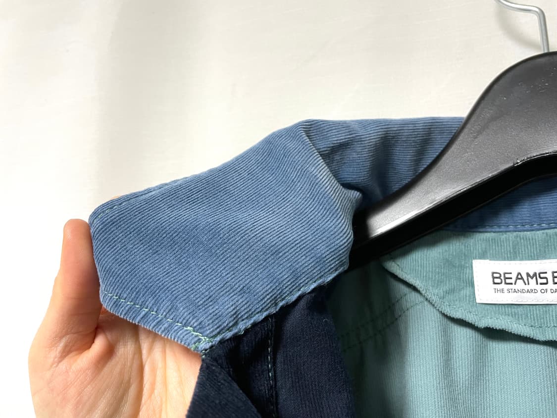 여성 빔즈보이 오버핏 배색 골덴 코듀로이 셔츠 상품이미지8