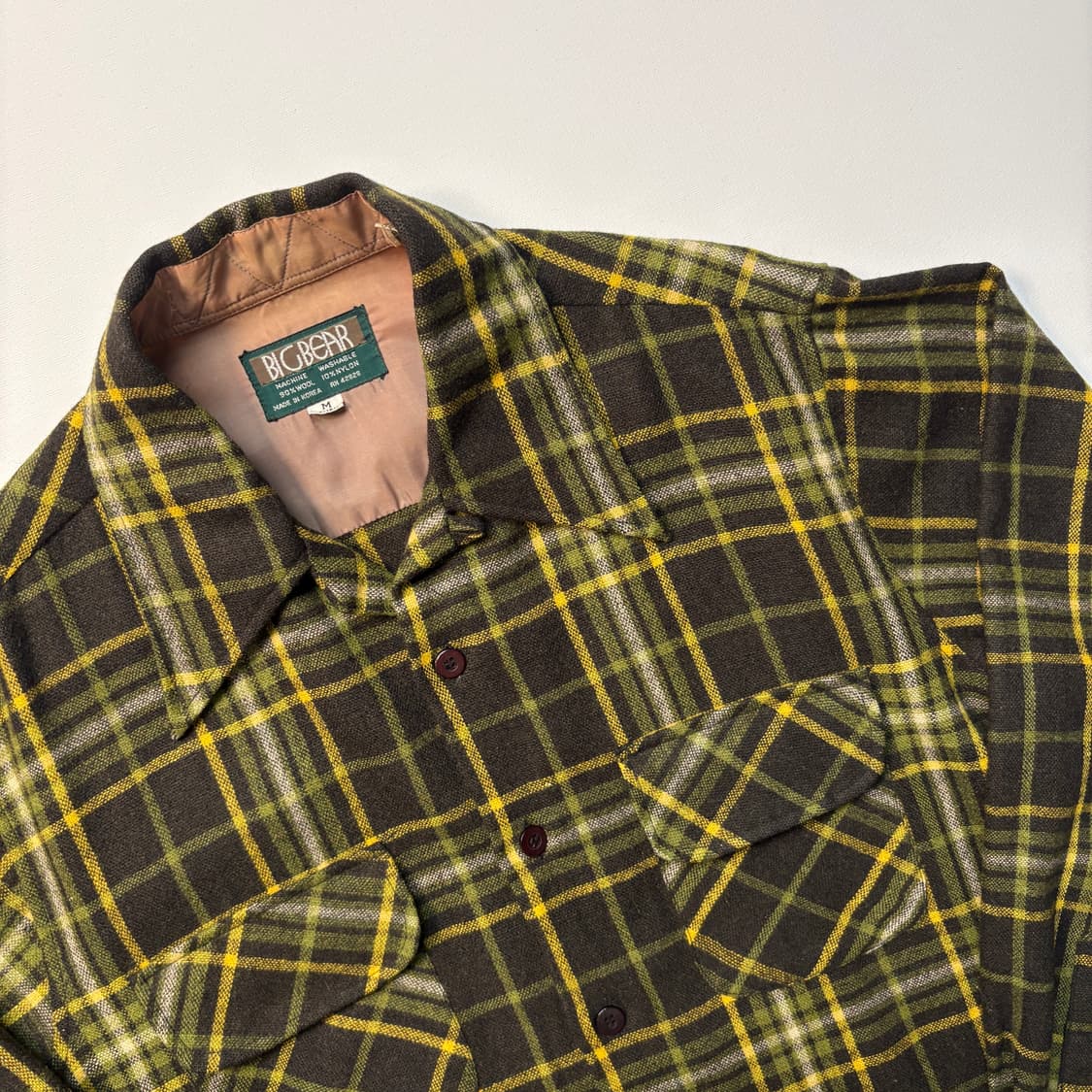 [M] 70s BIG BEAR 플란넬 셔츠자켓 (green/yellow) 상품이미지3