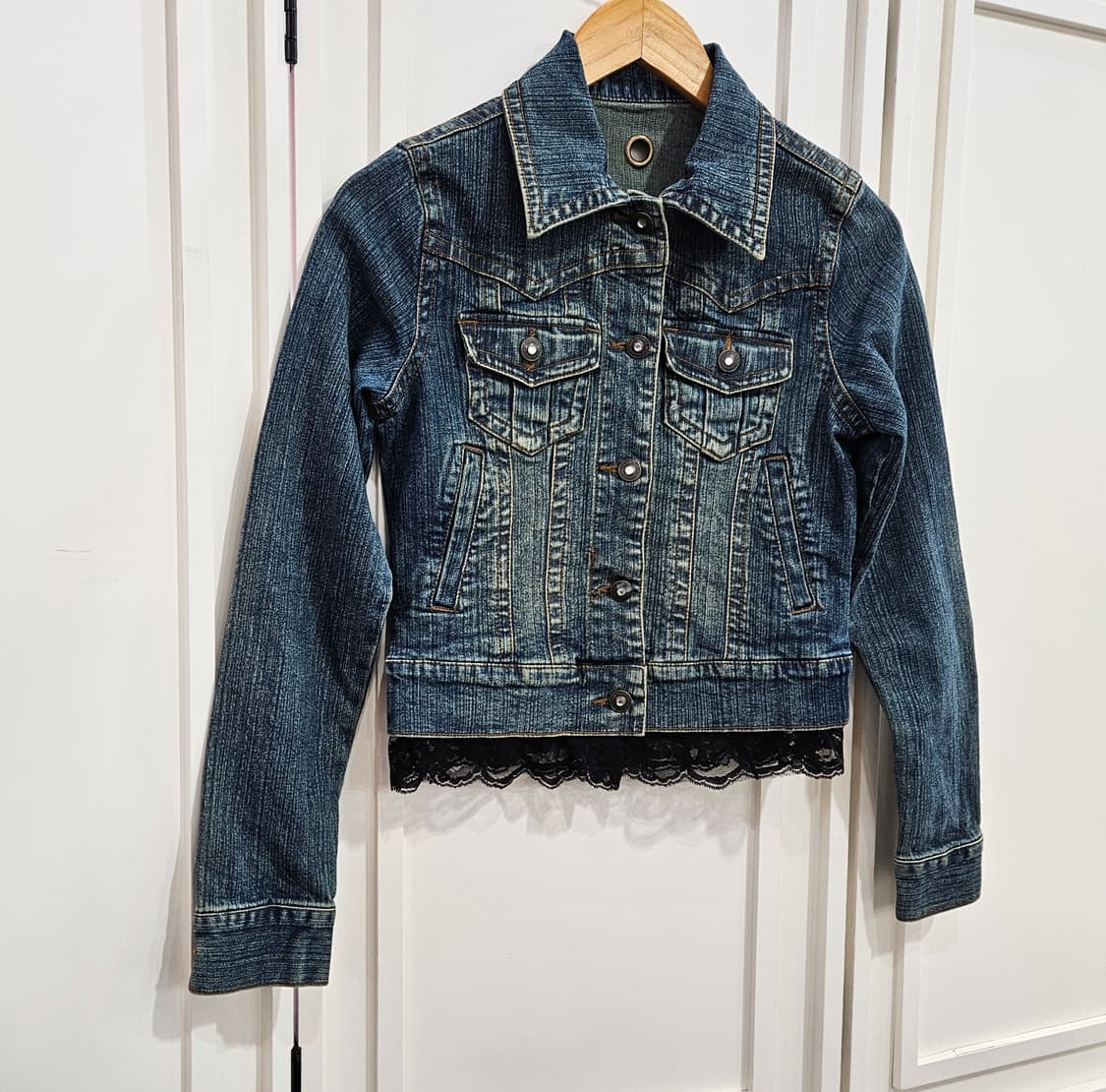 데님 자켓 레이스 포인트 상품이미지2
