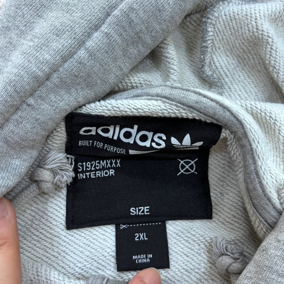 2XL 아디다스 남성 스몰로고 그레이 후드 집업 자켓 0609E 상품이미지3